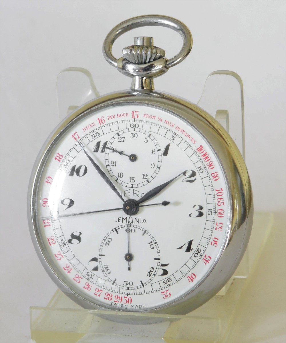 1960s Nero Lemania pocket watch and chronograph, British Railways 