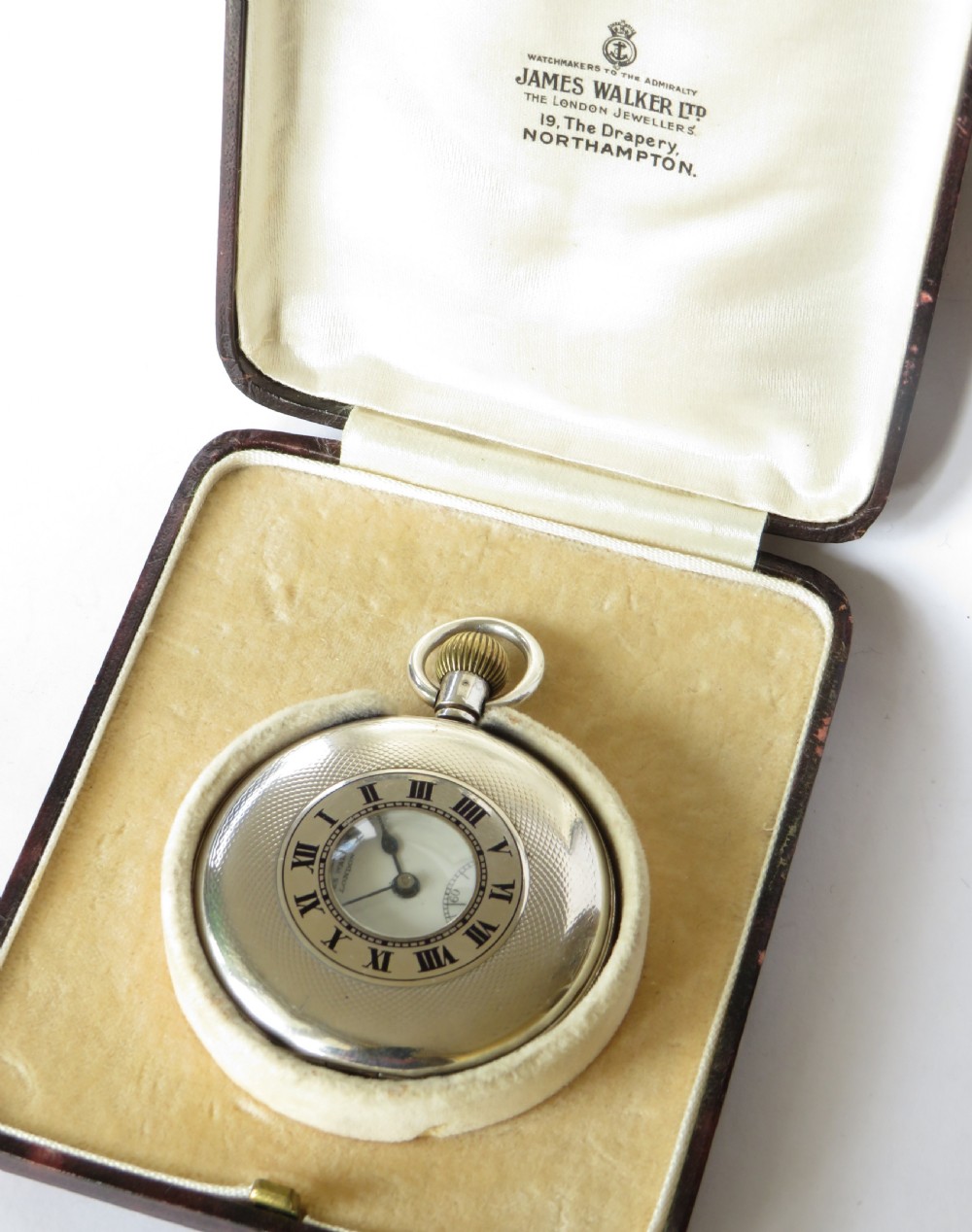 Silver Buren half hunter pocket watch, 1924
