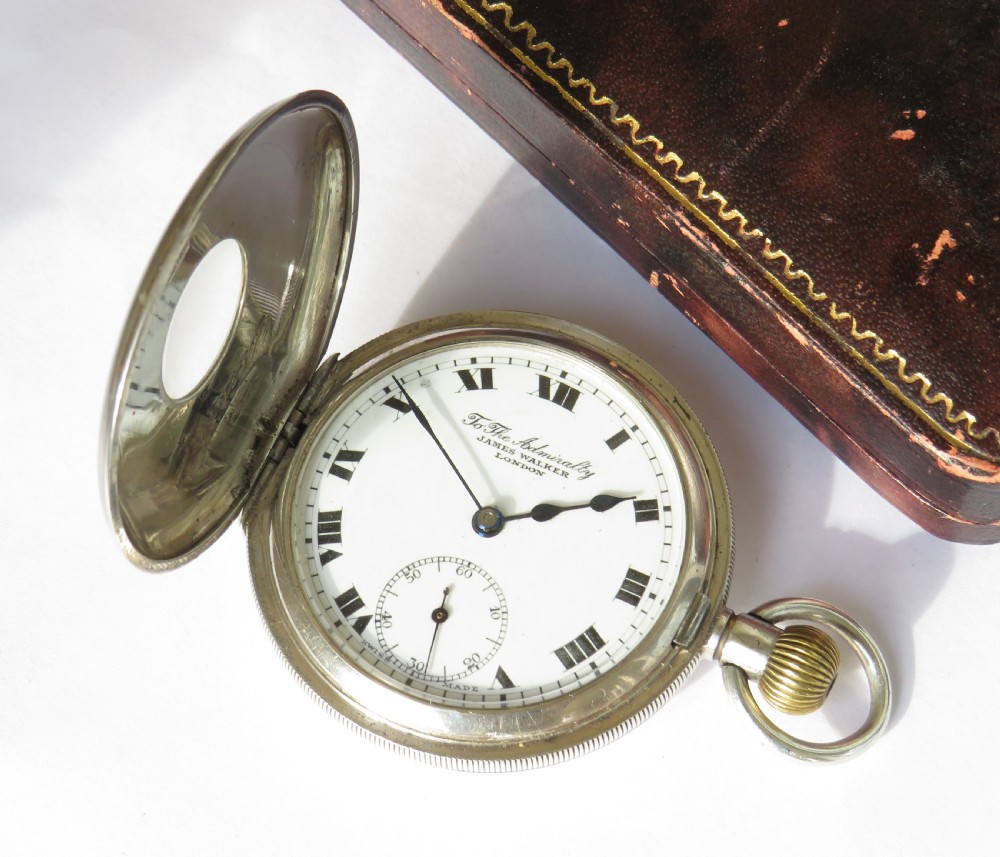 Silver Buren half hunter pocket watch, 1924 View III