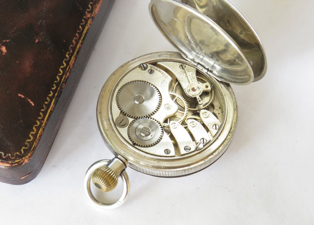 Silver Buren half hunter pocket watch, 1924 View V