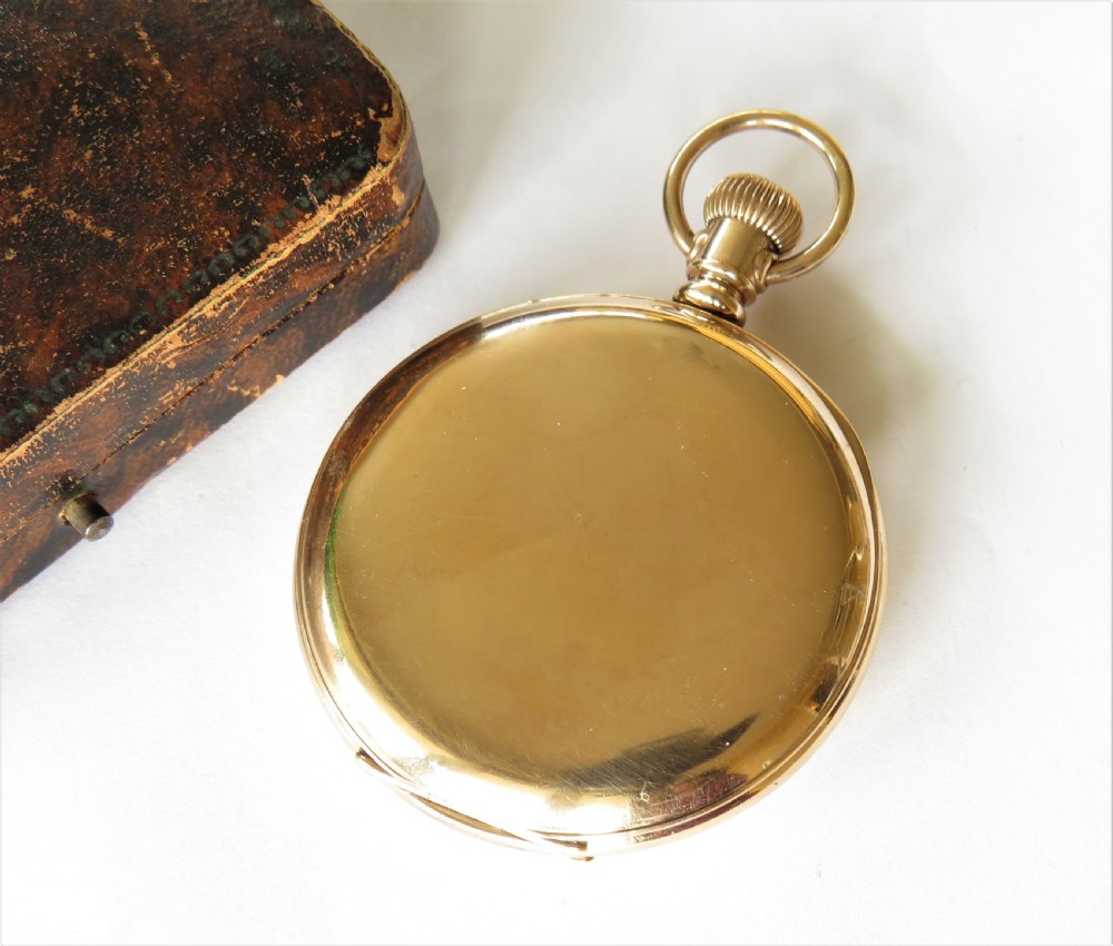 Antique Waltham Ensign pocket watch & box, 1902. View III