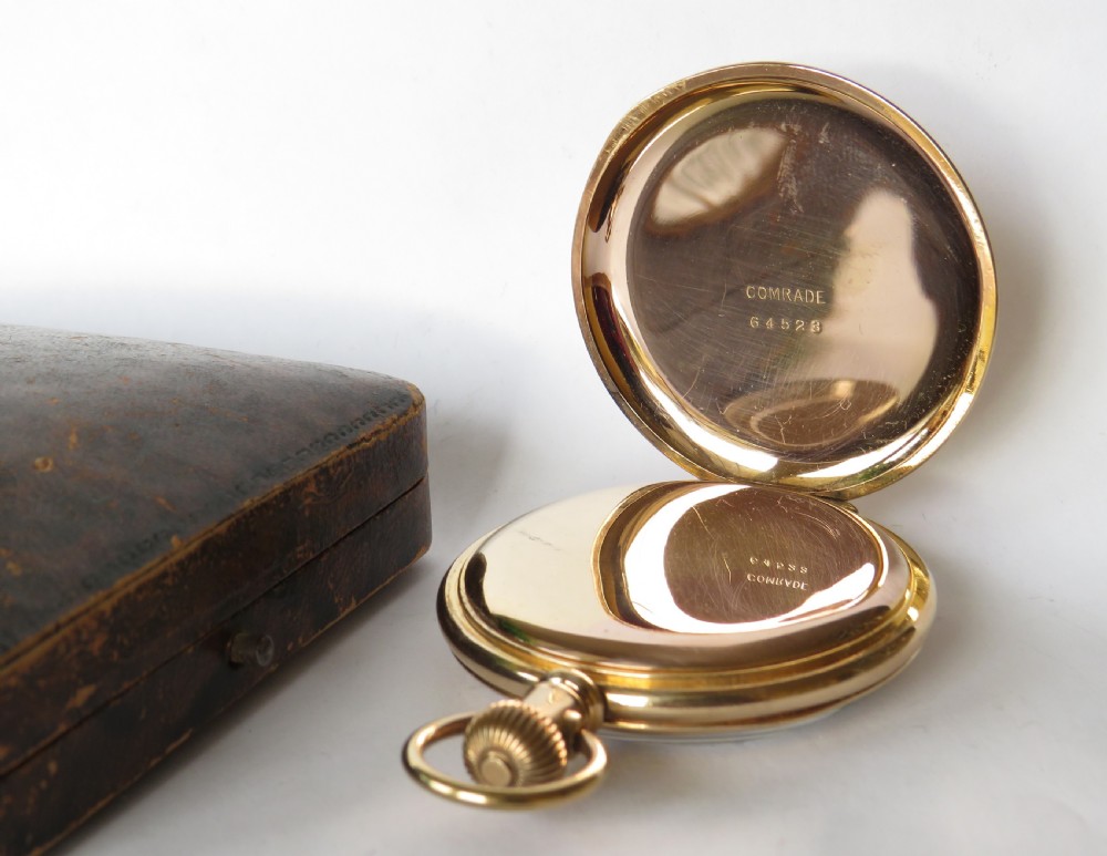 Antique Waltham Ensign pocket watch & box, 1902. View IV