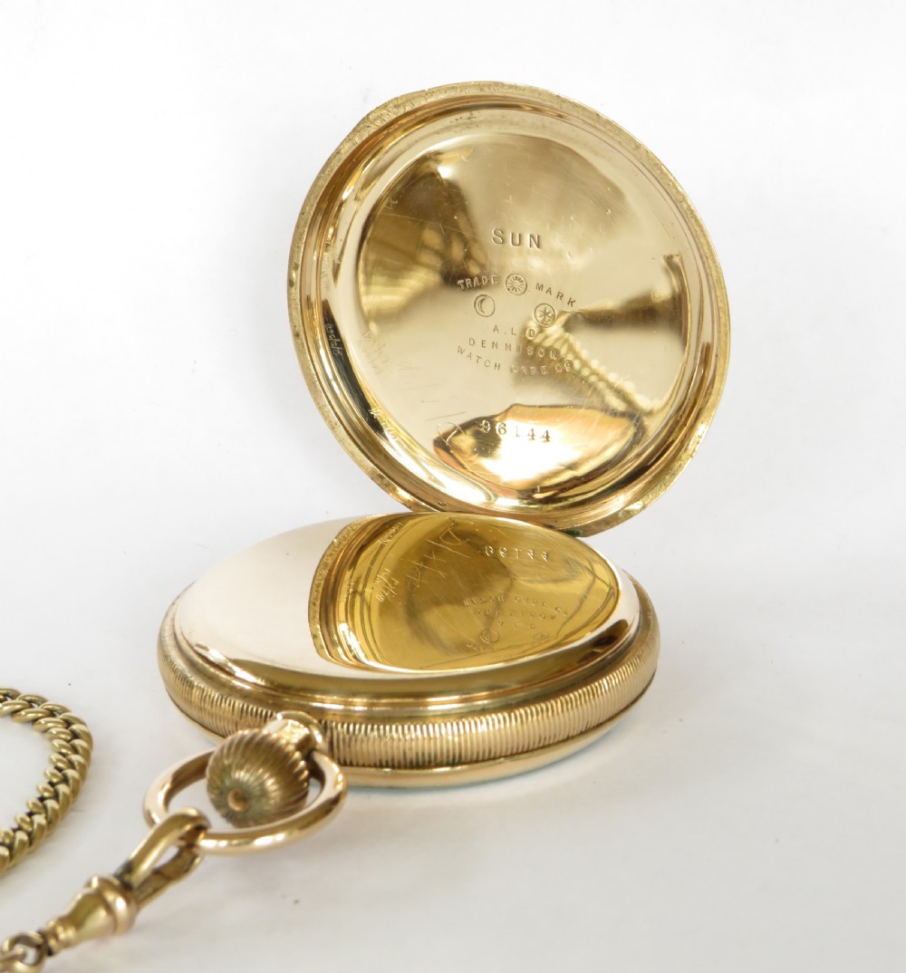 1903 Waltham Traveler pocket watch and chain. View III