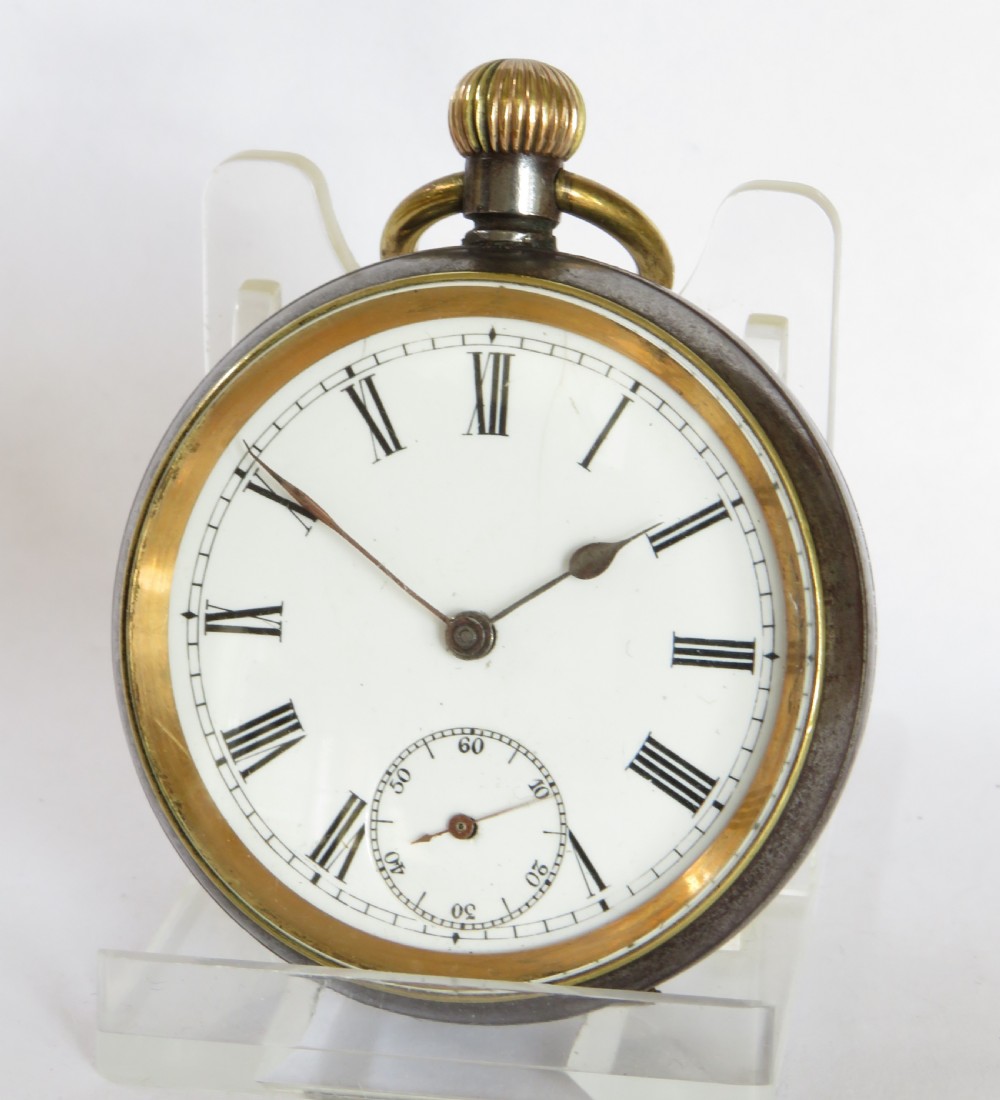 Antique gun metal Omega pocket watch