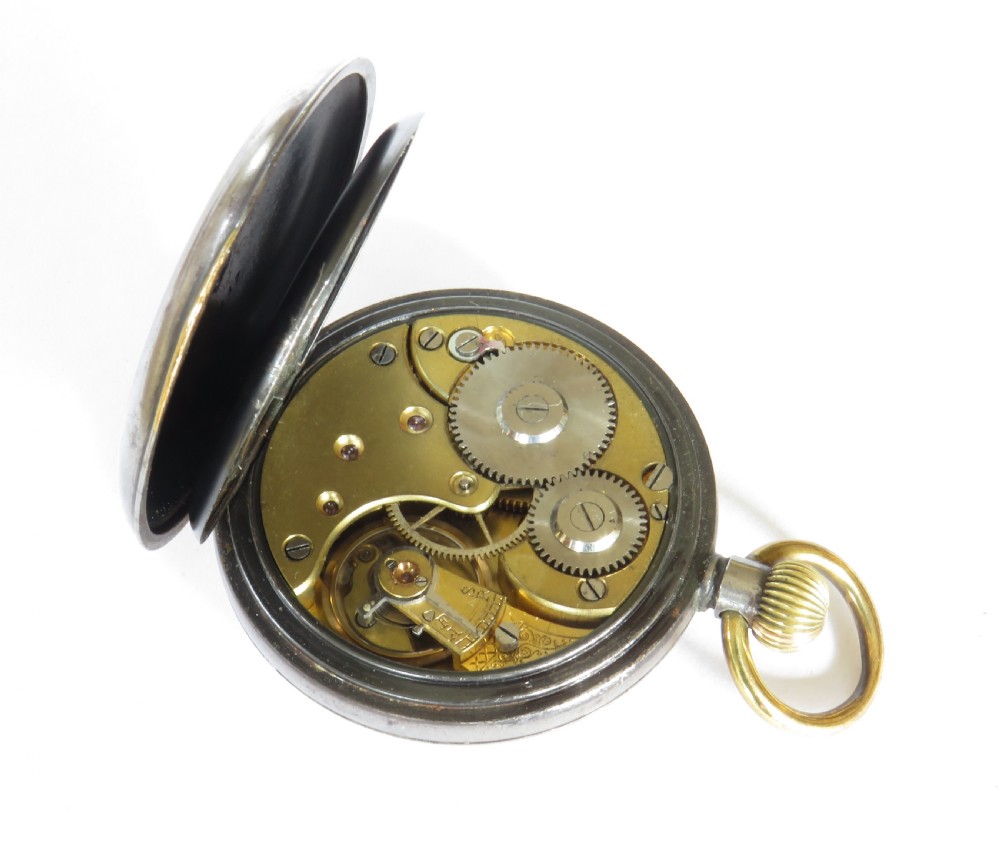 Antique gun metal Omega pocket watch View IV