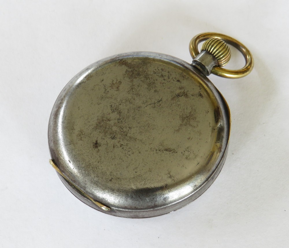 Antique gun metal Omega pocket watch View V