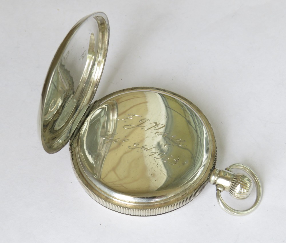 Antique 1922 silver Revue full hunter pocket watch View III