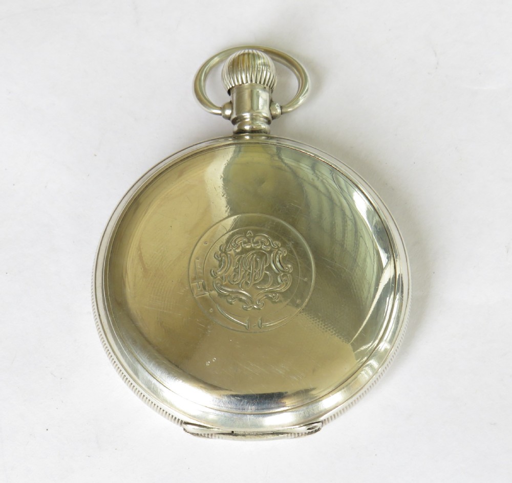Antique 1922 silver Revue full hunter pocket watch View V