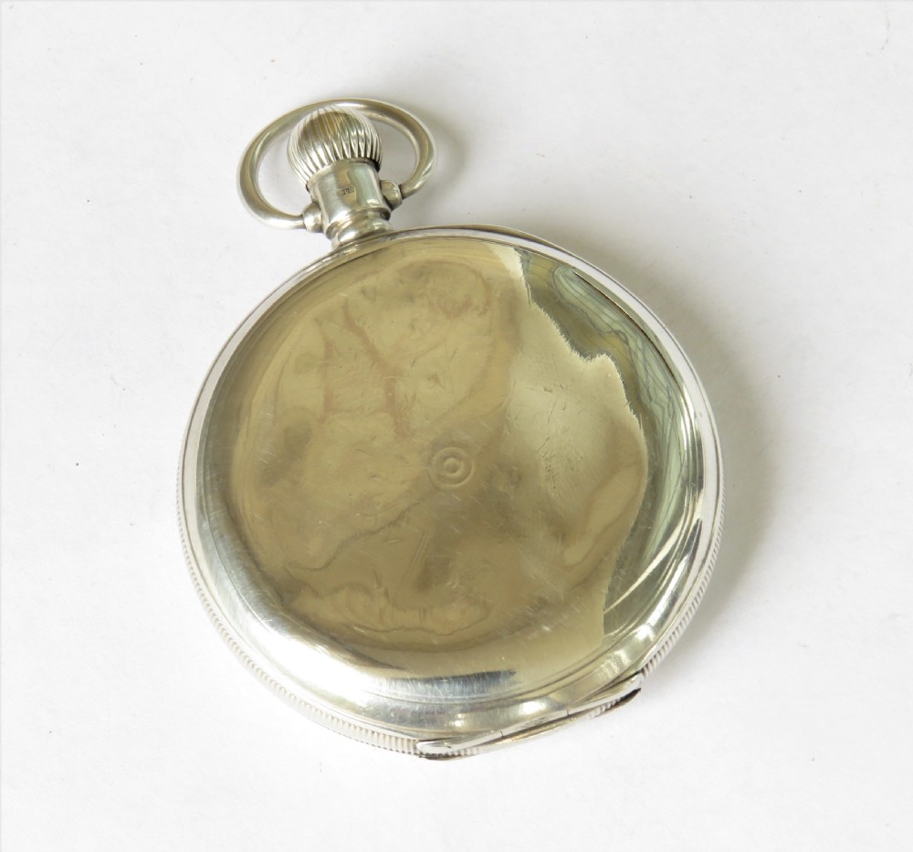 Antique 1922 silver Revue full hunter pocket watch View VI