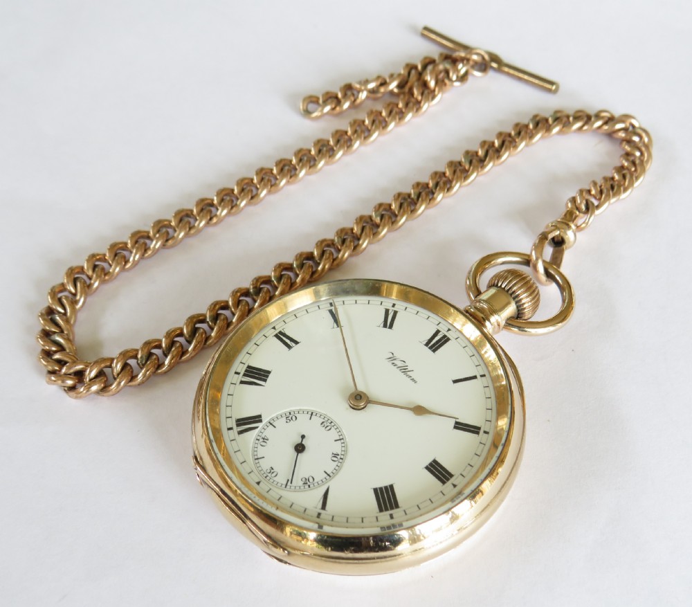 Waltham Traveler pocket watch and chain View II