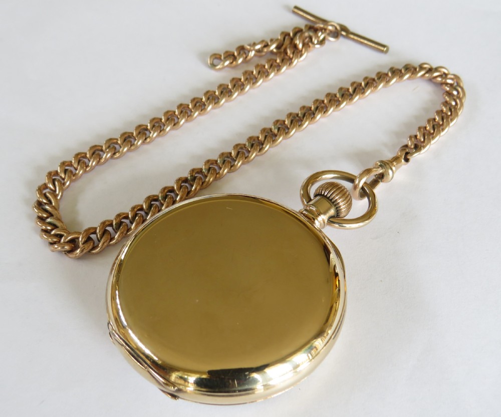 Waltham Traveler pocket watch and chain View V