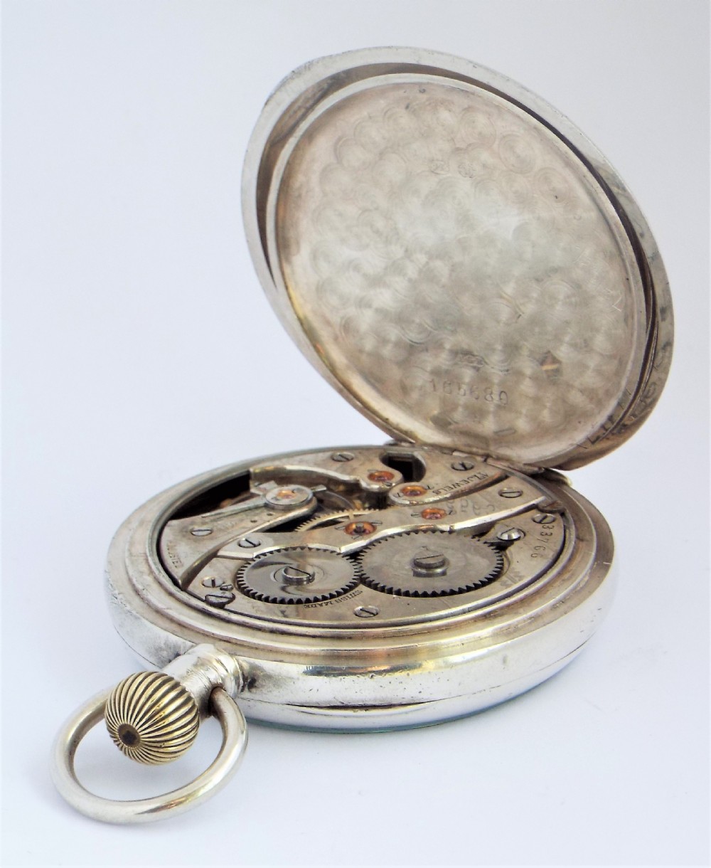 Antique  silver Electa pocket watch. 1918 View IV