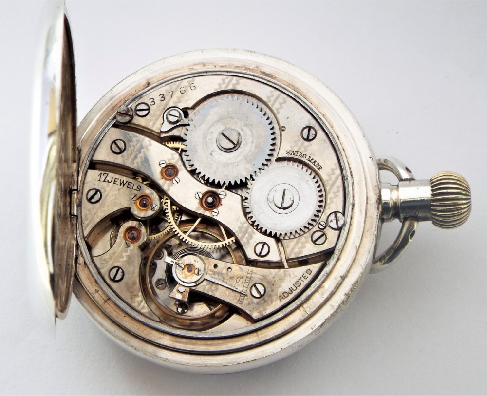 Antique  silver Electa pocket watch. 1918 View V