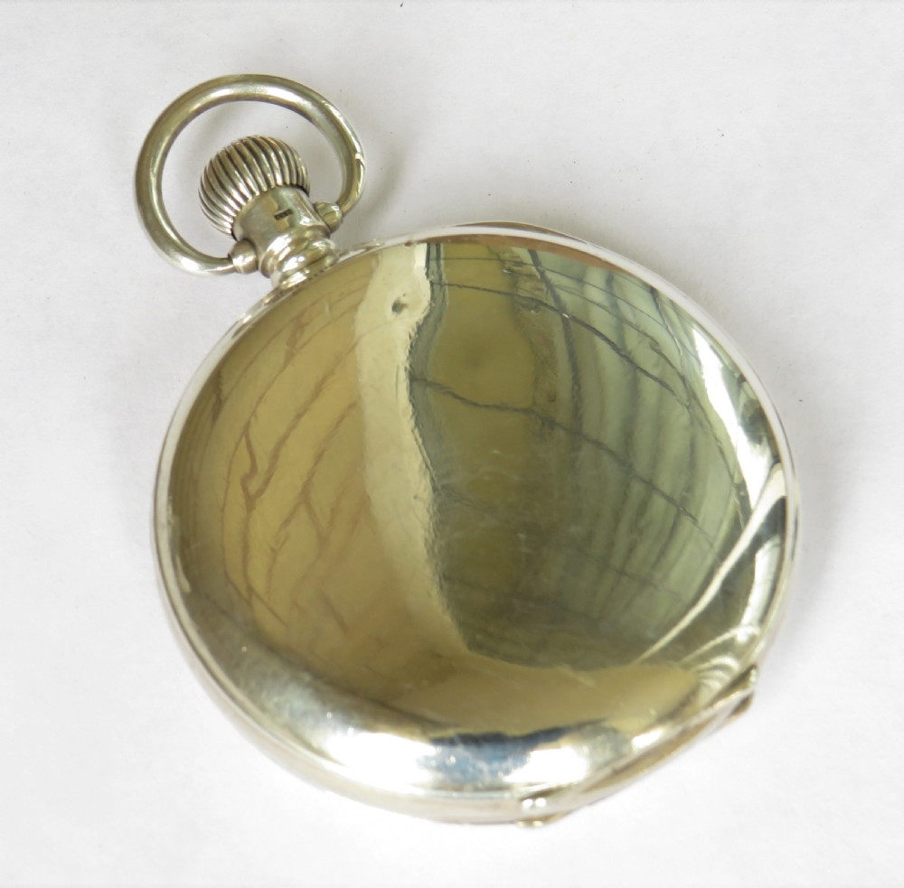 Antique silver Bravingtons Renown half hunter pocket watch View V