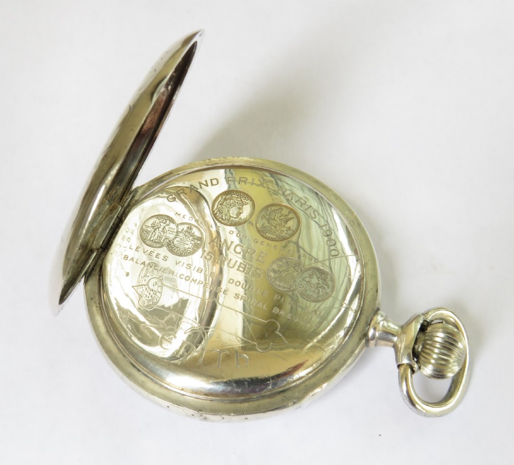 Antique silver Zenith pocket watch View III