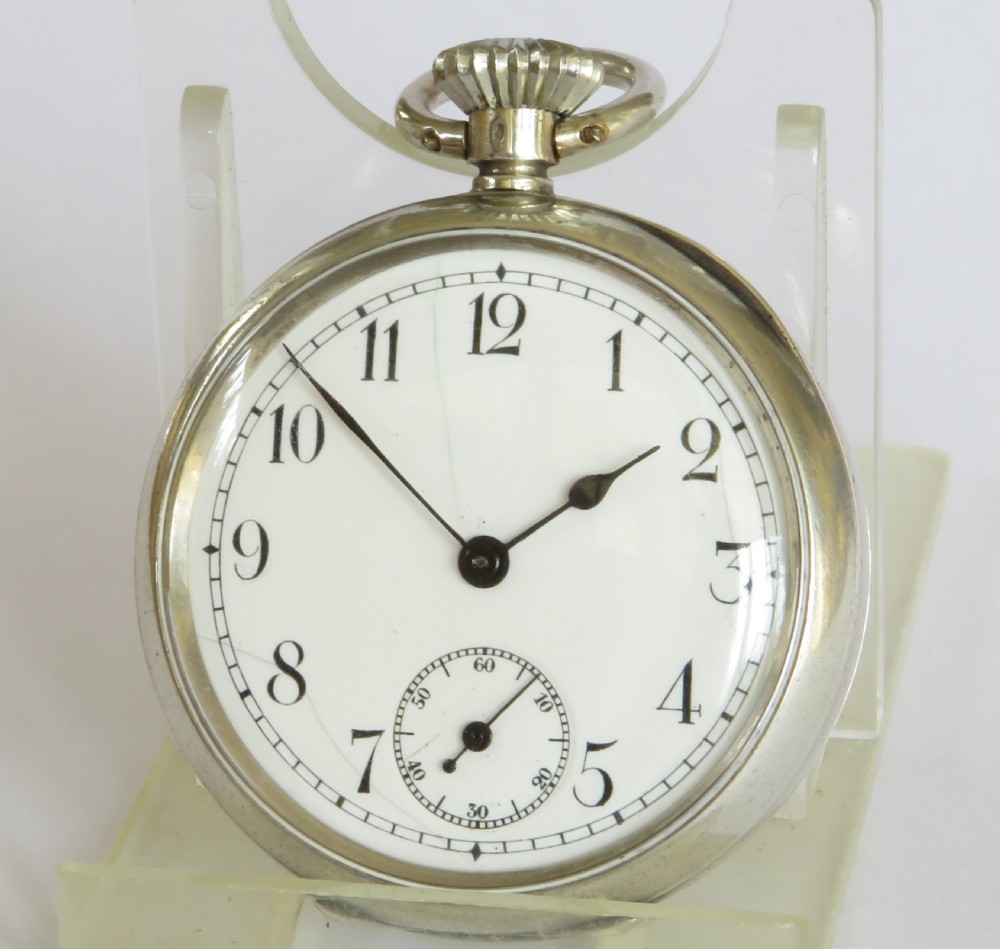 Small antique silver Omega pocket watch, c1910 View II
