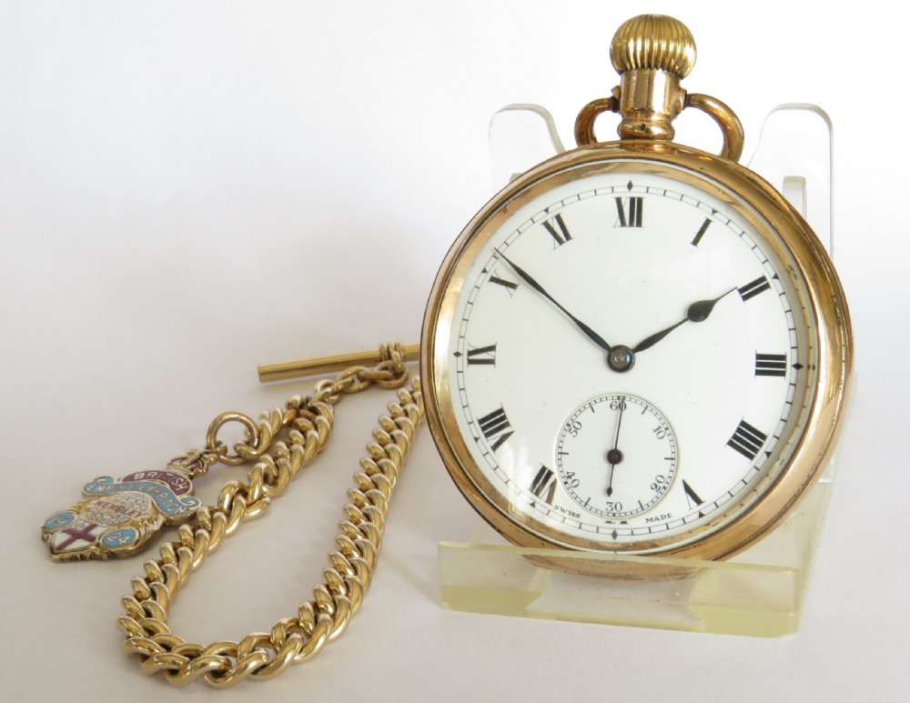 Vintage 1930s Swiss pocket watch and chain