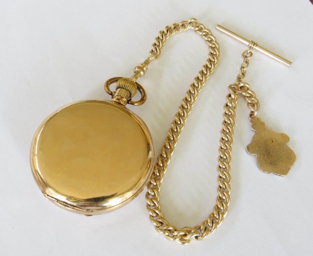 Vintage 1930s Swiss pocket watch and chain View V