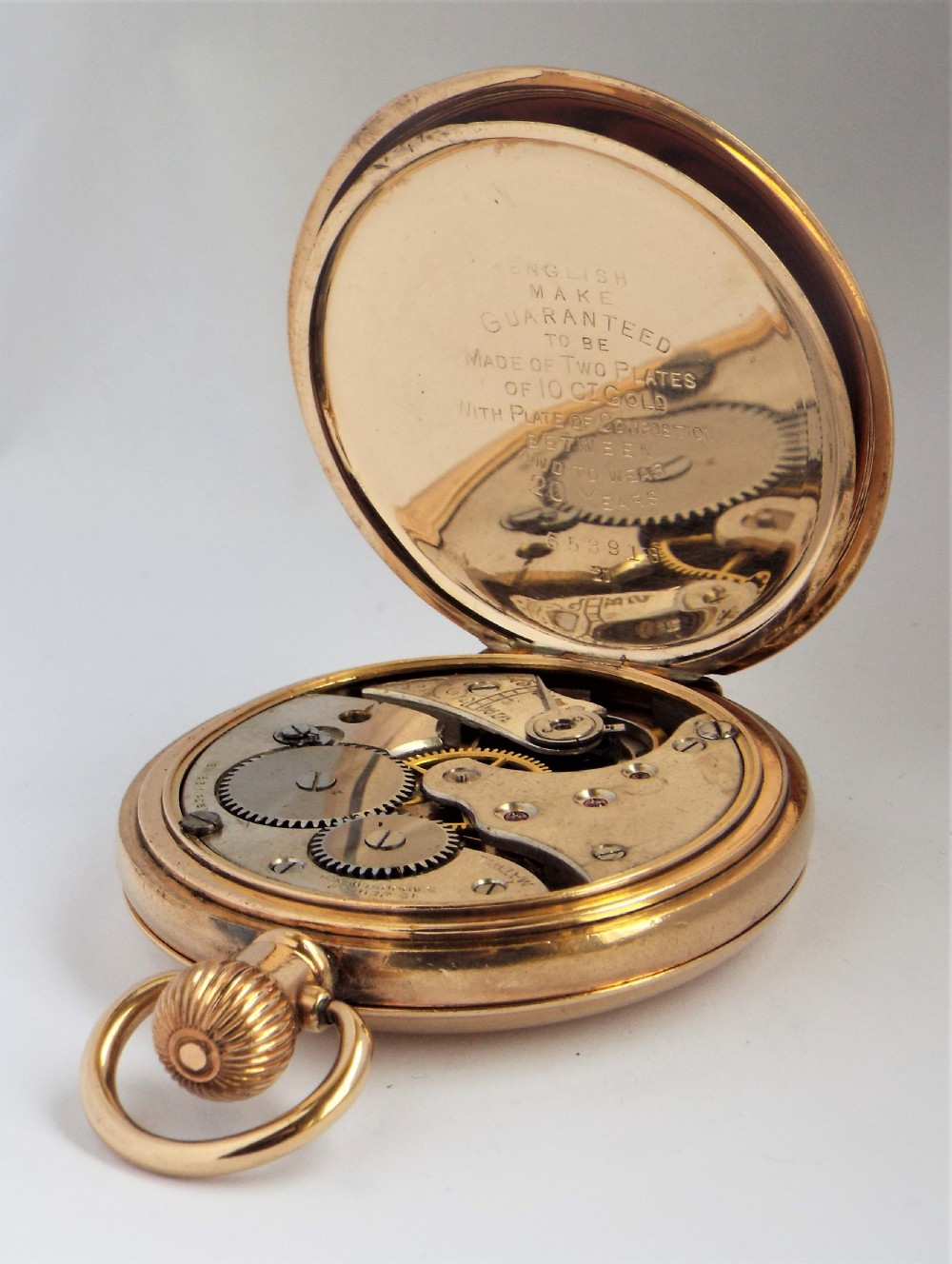 Antique 1920s Matwil full hunter pocket watch. View V