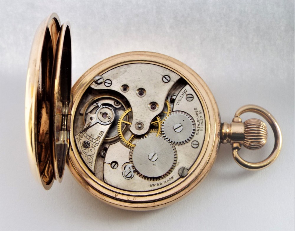 Antique 1920s Matwil full hunter pocket watch. View VI