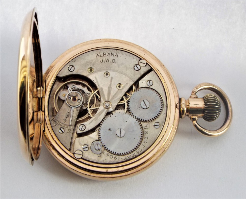 1920s Albana full hunter pocket watch by Tavannes  View VI