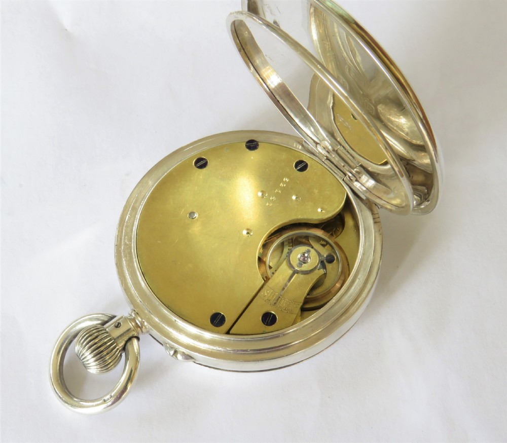 Antique English silver pocket watch, Errington View IV