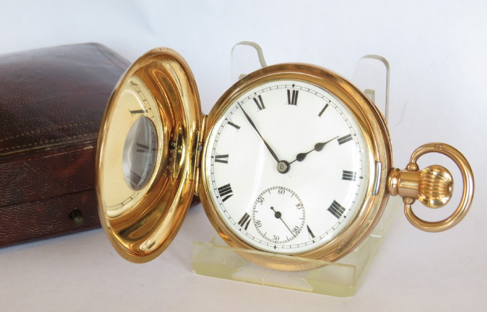 Antique Lagaros half hunter pocket watch by Record, super condition View II