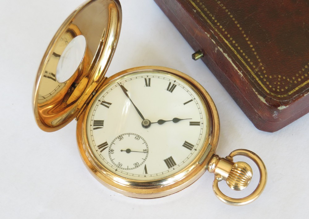 Antique Lagaros half hunter pocket watch by Record, super condition View III
