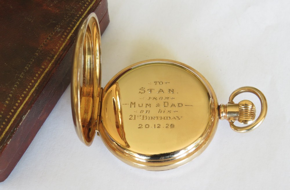 Antique Lagaros half hunter pocket watch by Record, super condition View IV