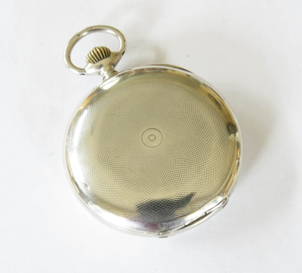 Antique silver Omega full hunter pocket watch View VI