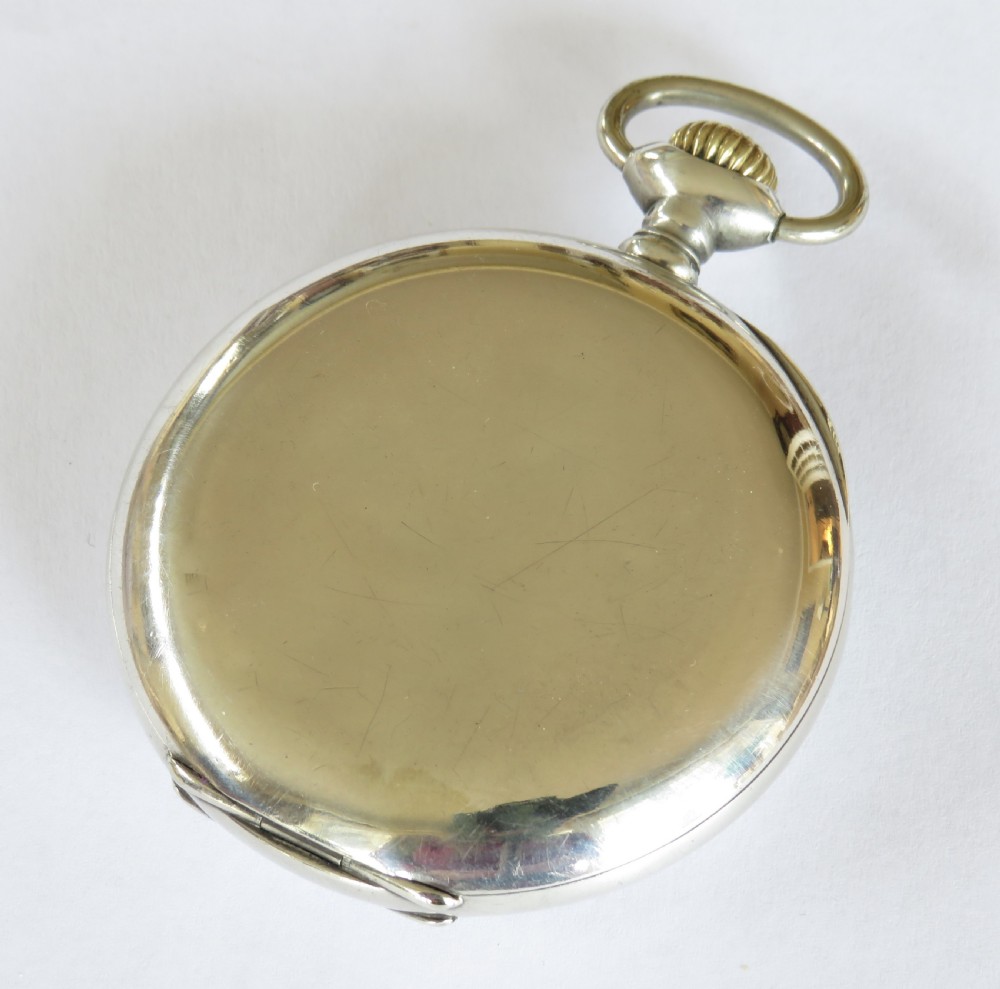 Antique silver Zenith pocket watch, 1915 View VI