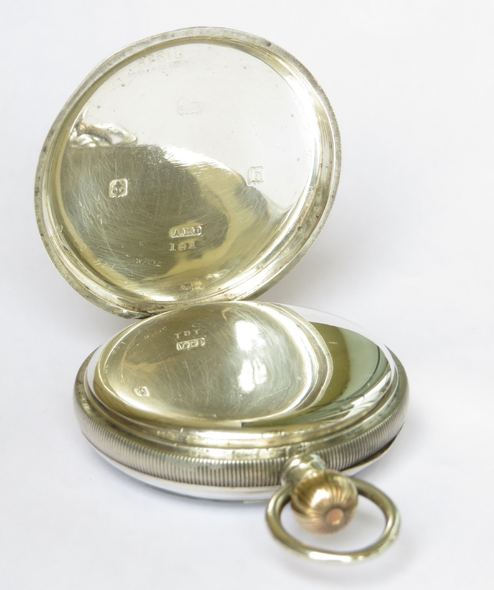 Antique silver Waltham Traveler pocket watch, 1907. View III