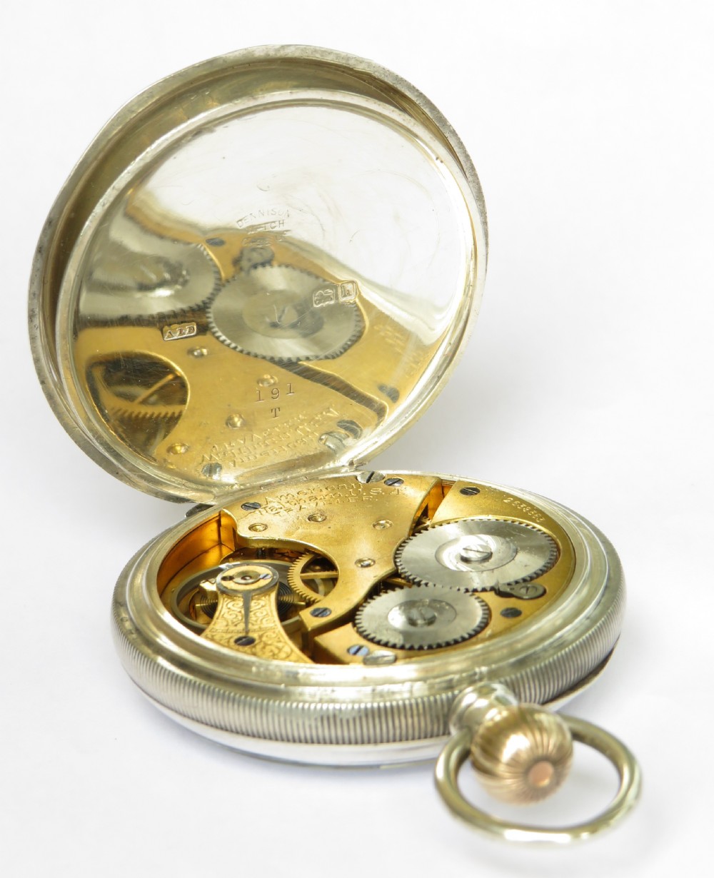 Antique silver Waltham Traveler pocket watch, 1907. View IV