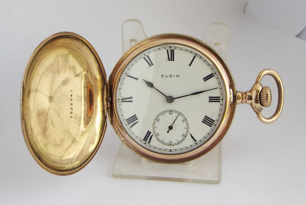 Antique Elgin full hunter pocket watch, 1913.