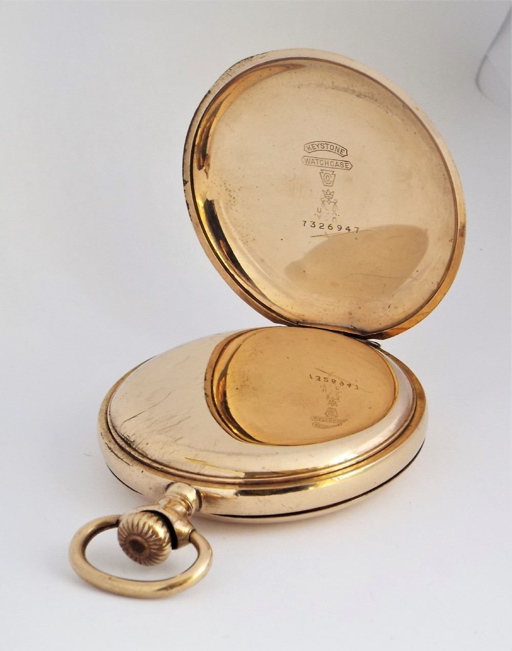 Antique Elgin full hunter pocket watch, 1913. View IV
