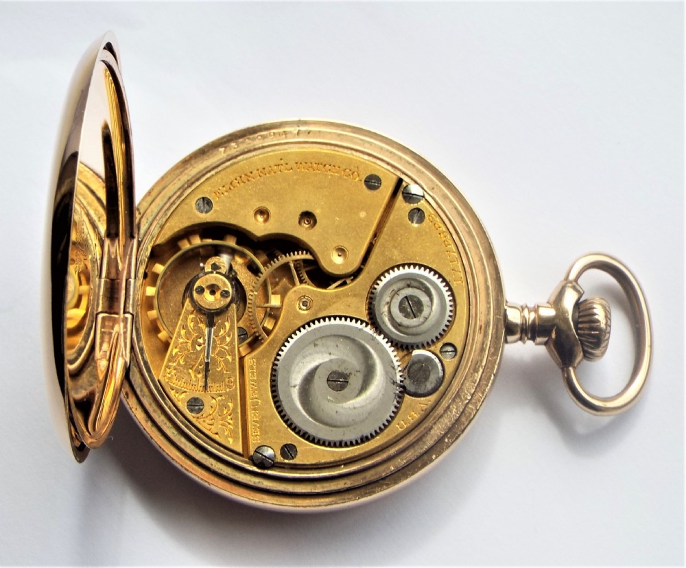 Antique Elgin full hunter pocket watch, 1913. View VI