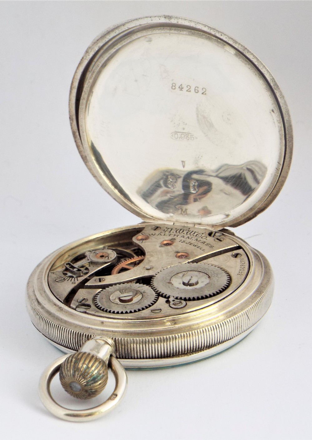 Antique silver Waltham pocket watch, 1903. View IV