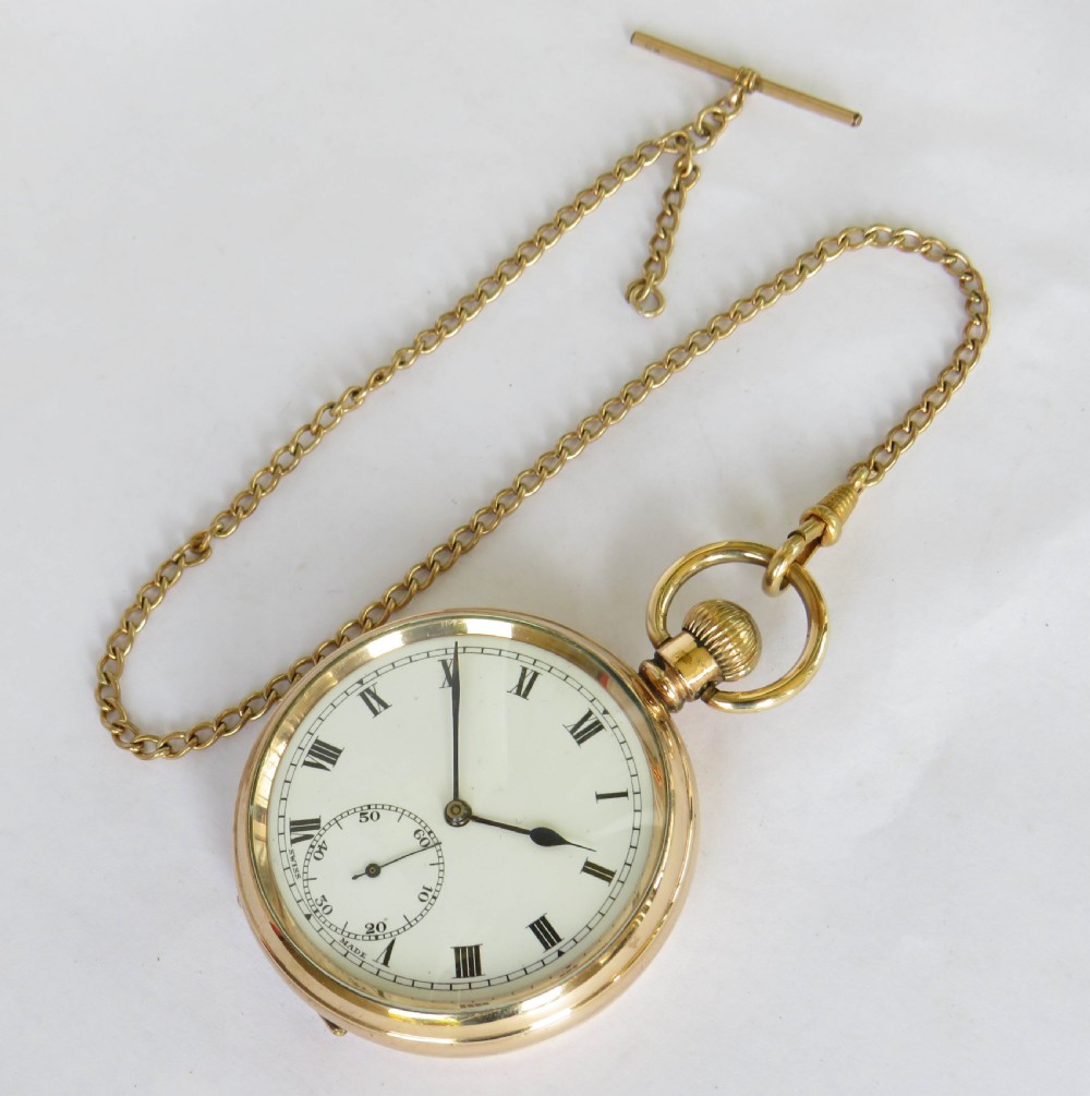 1930s Swiss pocket watch and chain View II