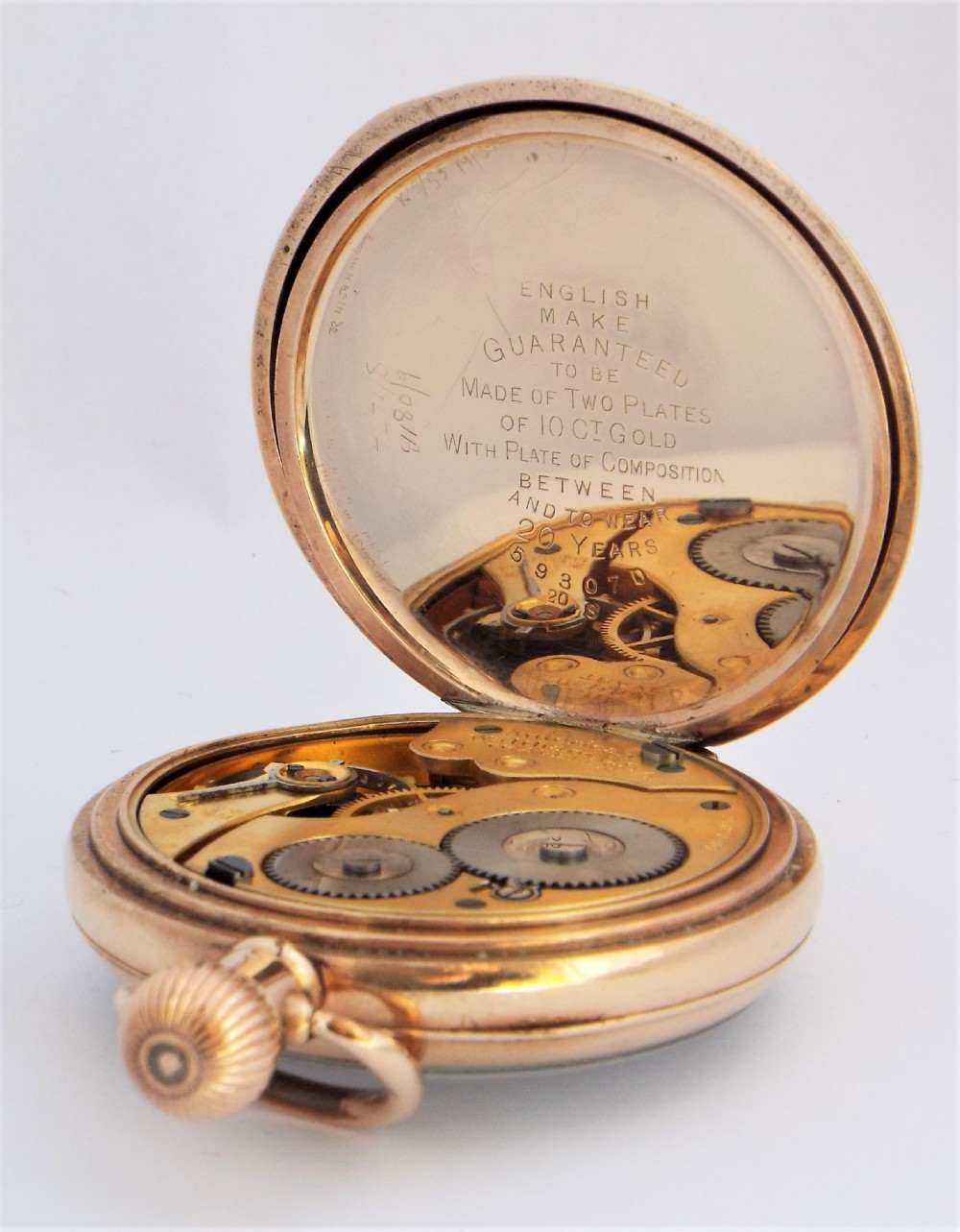 Antique Waltham Traveler pocket watch, 1917. View IV