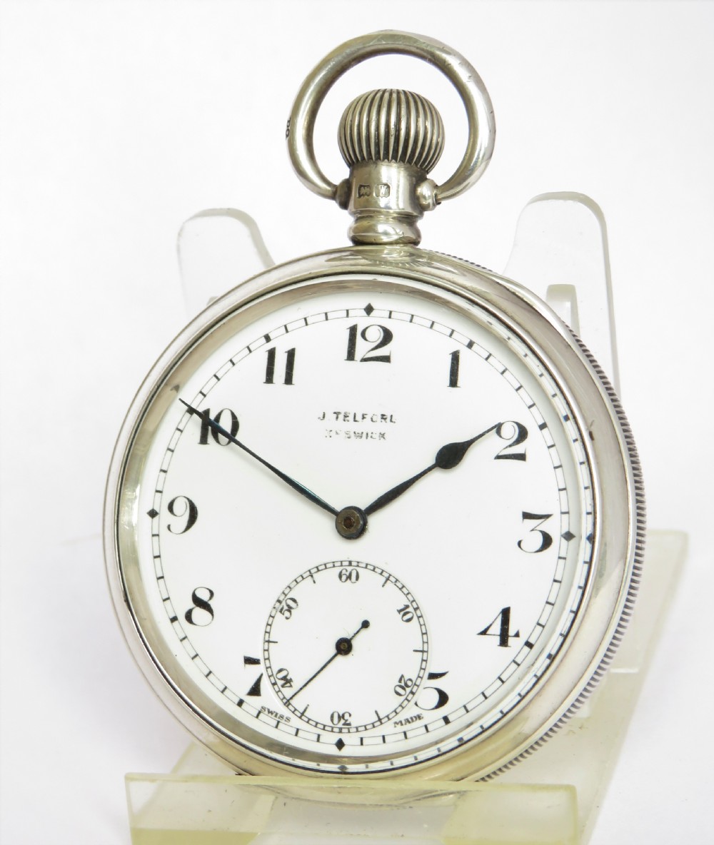 Antique silver Rolex pocket watch, 1921