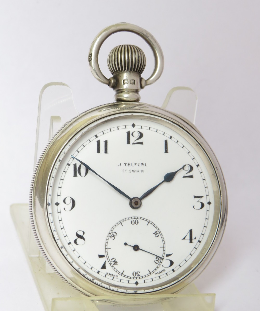 Antique silver Rolex pocket watch, 1921 View II