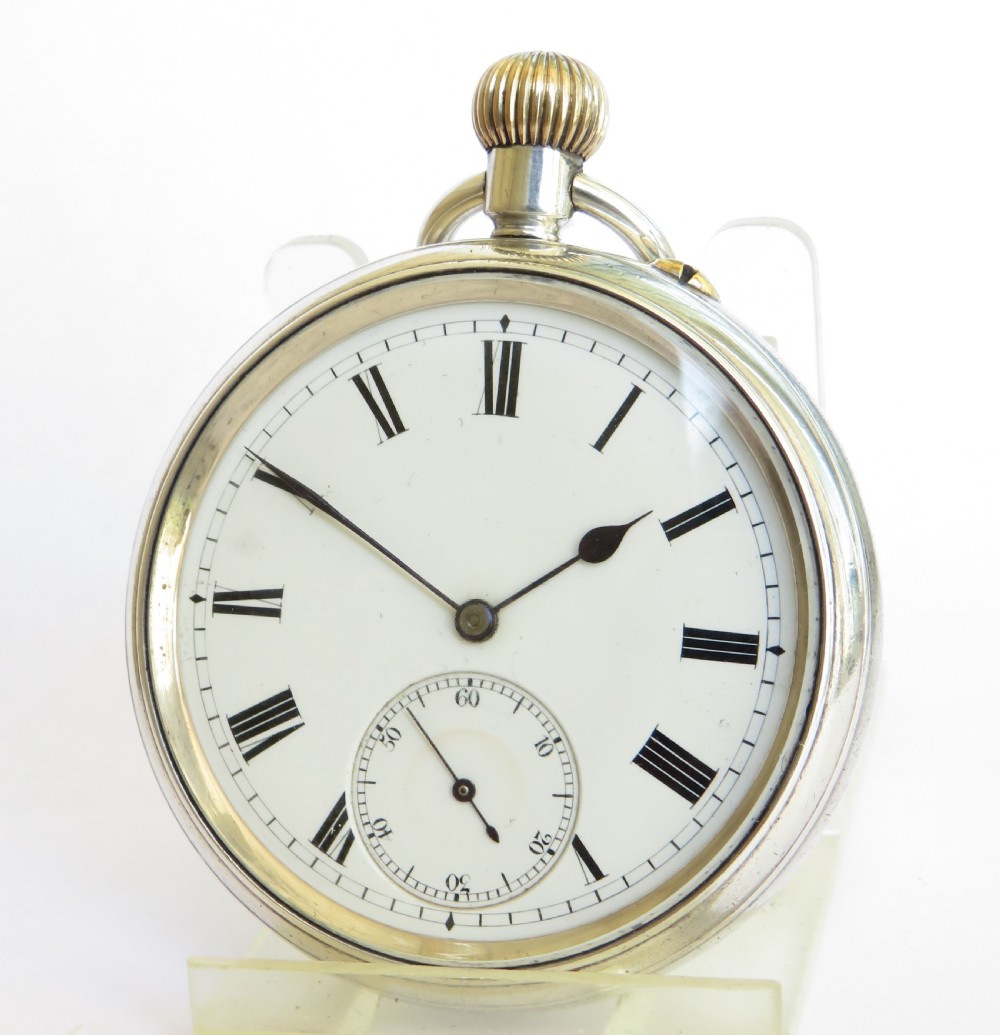 English 1934 silver pocket watch by Pearce & Sons
