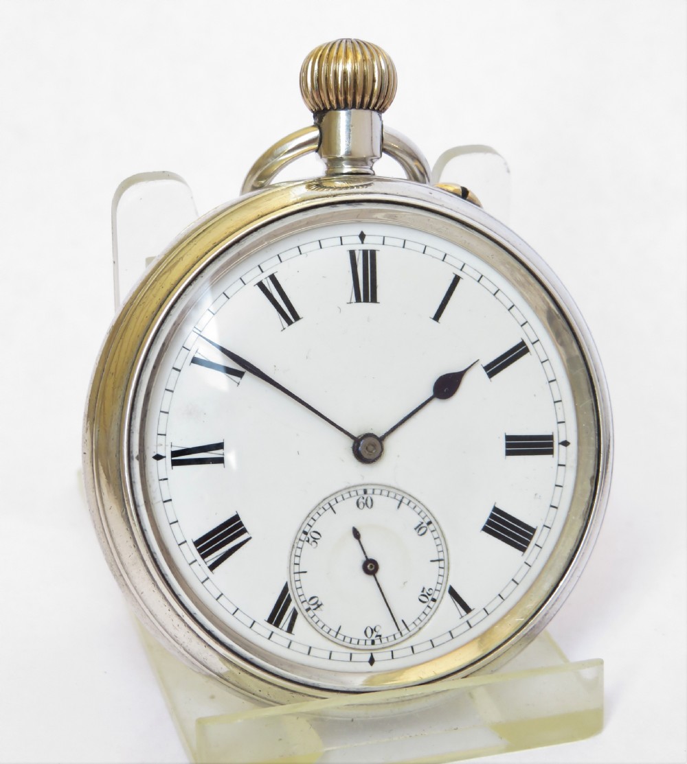 English 1934 silver pocket watch by Pearce & Sons View II