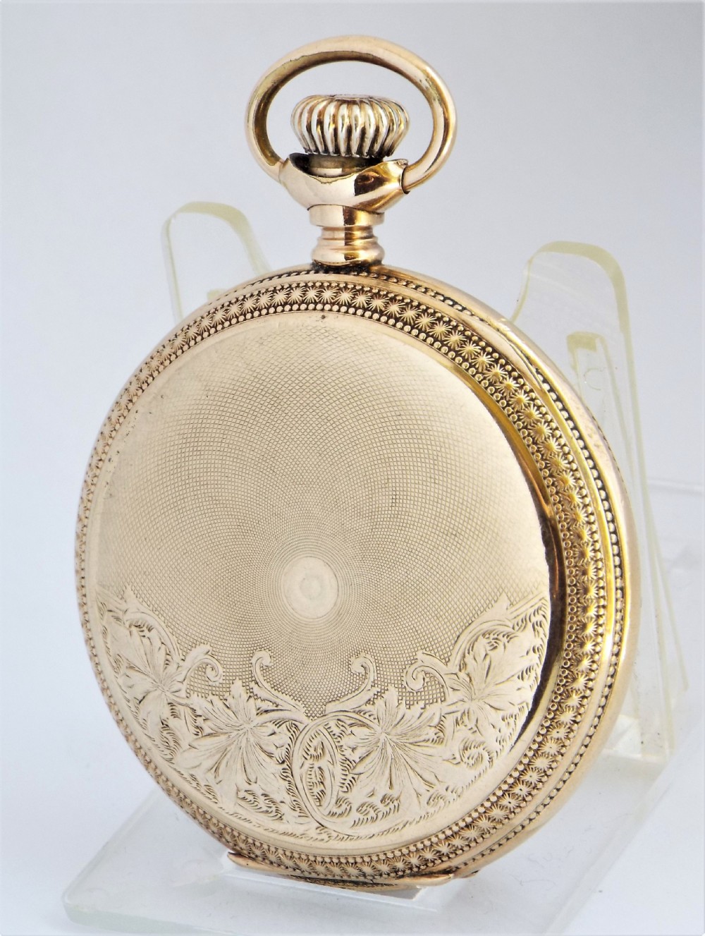 Antique 1903 Waltham hunter pocket watch. View III