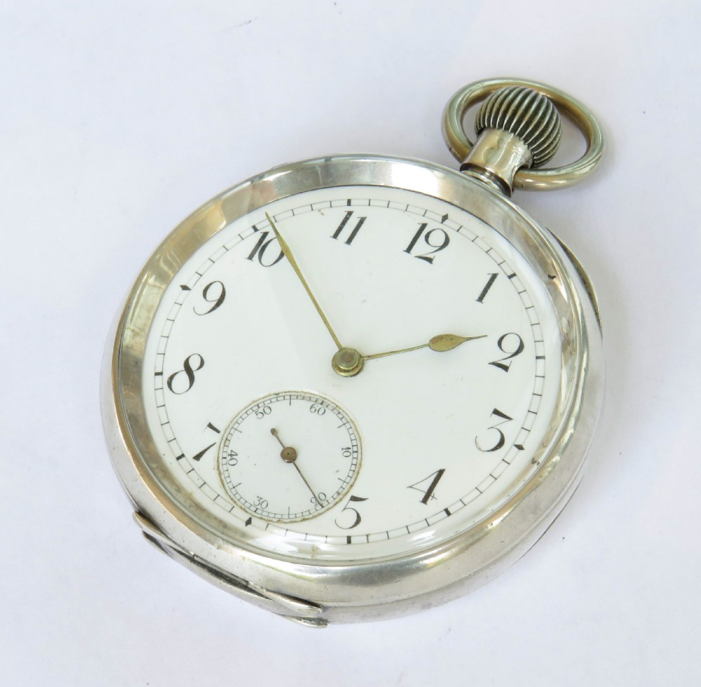 Silver Labrador pocket watch, Louis Brandt View II