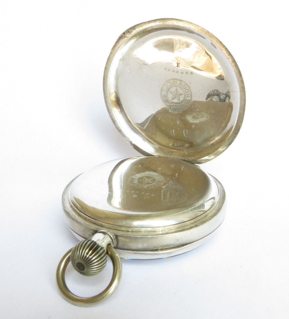 Silver Labrador pocket watch, Louis Brandt View IV