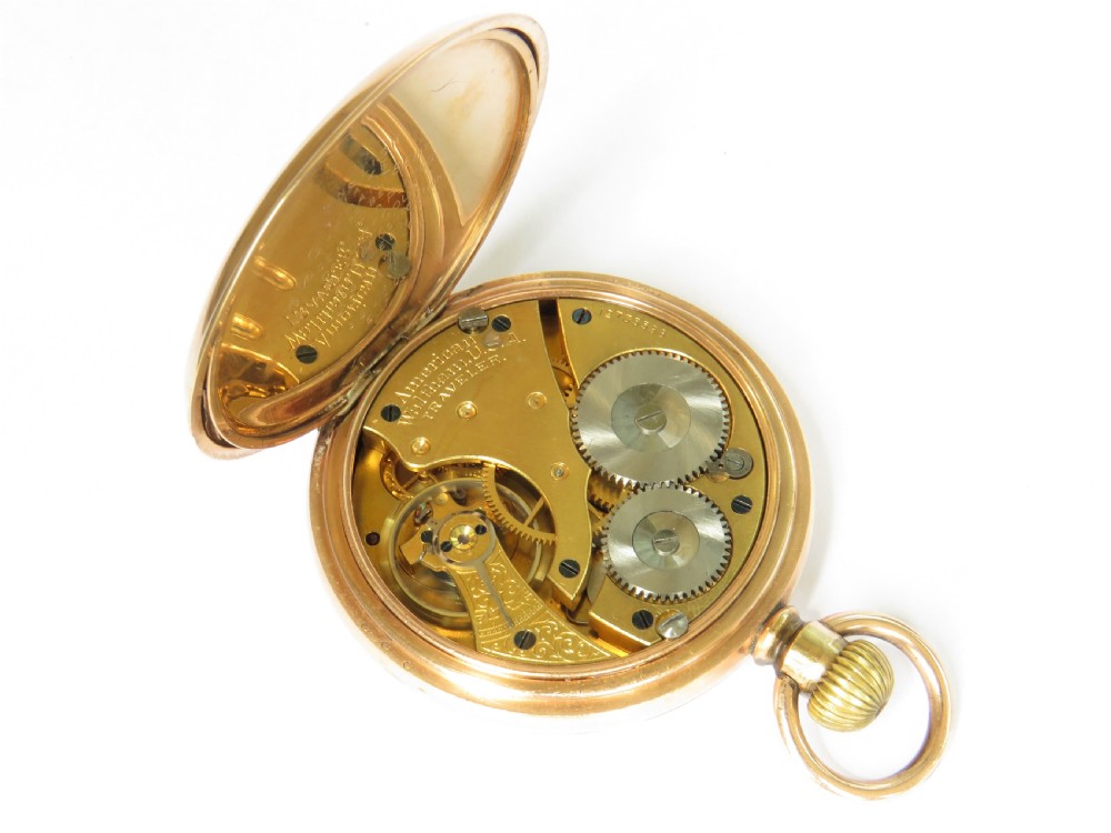 Antique Waltham Traveler pocket watch, military link View IV