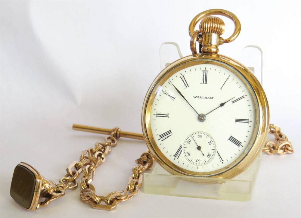 Antique Waltham pocket watch and chain