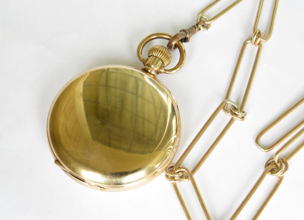 Record Dreadnought ‘Trenton’ pocket watch and chain View V