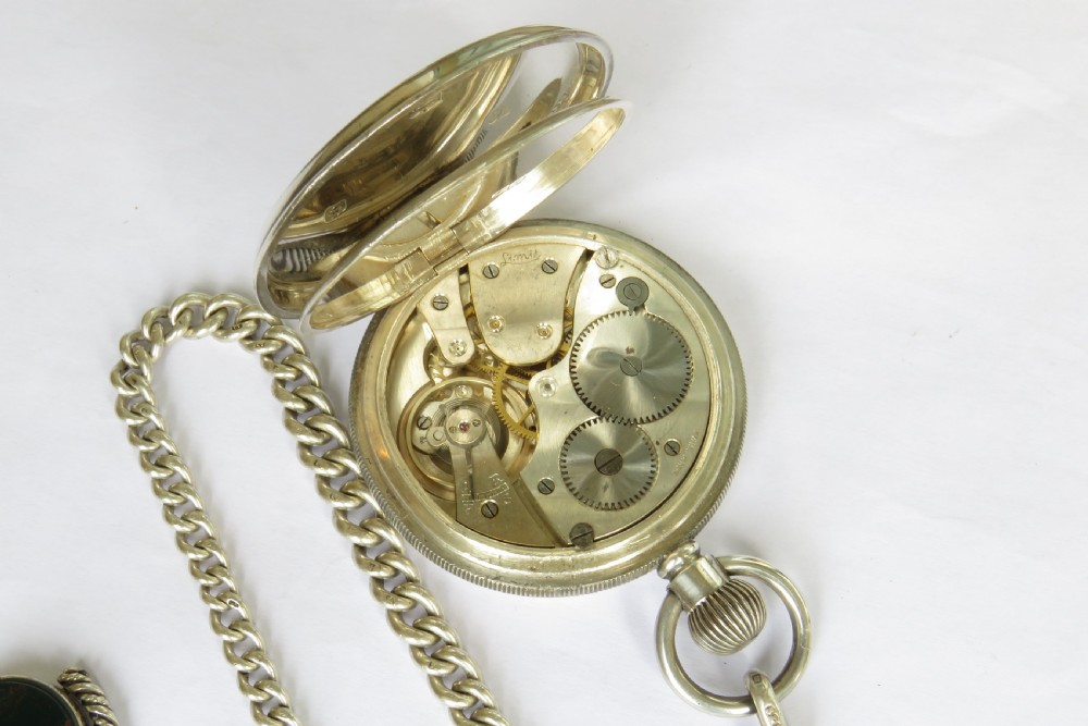 Antique silver Limit pocket watch and chain View III